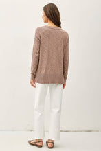SLUB YARN ROUND NECK SWEATER WITH CHEST POCKETS