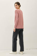 SLUB YARN ROUND NECK SWEATER WITH CHEST POCKETS