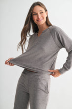Brushed Hacci Lounge Long Sleeve Henley