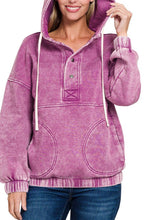 Acid Wash Fleece Oversized Pocket Hoodie
