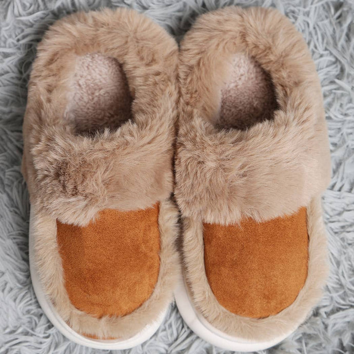 Faux Fur Suede Fuzzy Warm Slippers