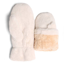 Solid Faux Fur Cuffed Mittens