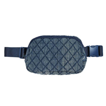 Denim Diamond Quilted C.C Belt Bag