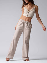Blue Pinstripe Drawstring Wide Leg Lounge Pants