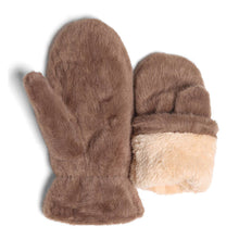 Solid Faux Fur Cuffed Mittens