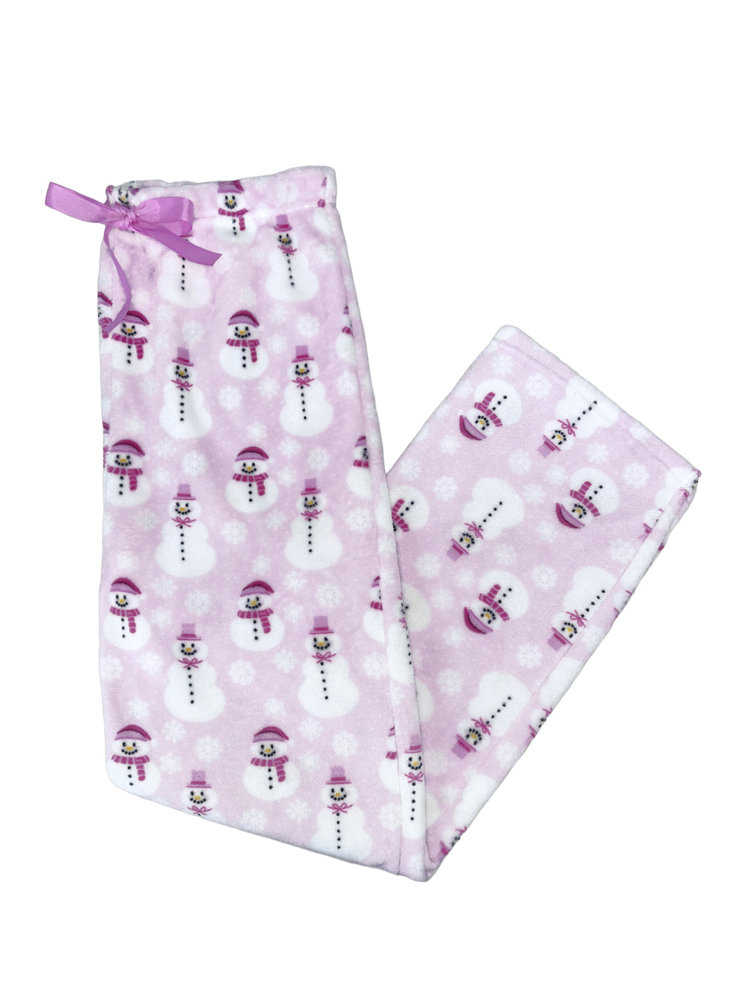 Velvety Fleece PJ Pants Rosy Snowman