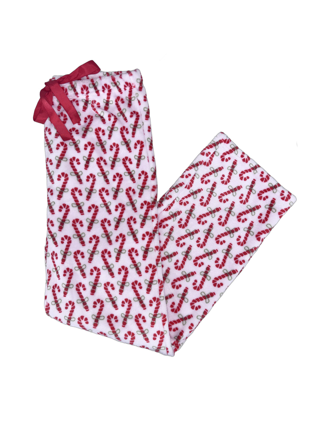 Velvety Fleece PJ Pants Pink Candy Canes