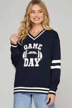 Game Day V Neck Varsity Sweater