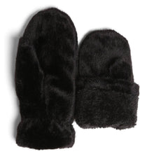 Solid Faux Fur Cuffed Mittens