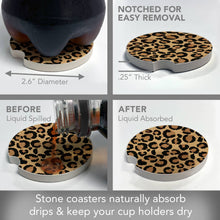 Leopard Print Bulk Stone Car Coaster