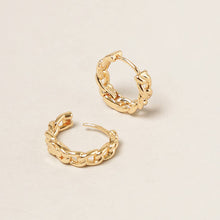 14K Gold Dipped Link Hoop Earrings