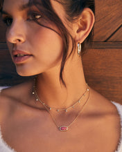 Elisa Gold Pendant Necklace in Berry Kyocera Opal