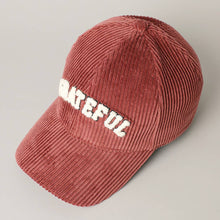 GRATEFUL 3D Embroidered Corduroy Baseball Cap