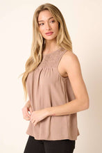 AIRFLOW SMOCKED SLEEVELESS BLOUSE