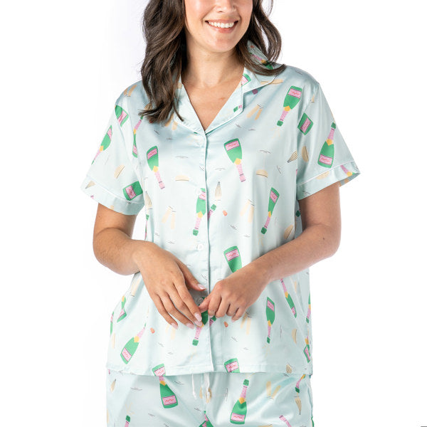 Bubbles Satin Pajama Top