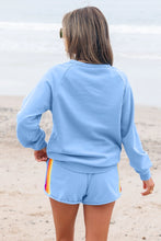 Stripe Pullover & Shorts Two Piece Casual Set