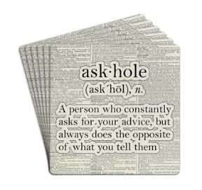 Tipsy Paper Drink Coasters  Ask-Hole