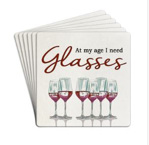 Tipsy Paper Drink Coaster At My Age I Need Glasses