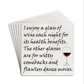 Tipsy Paper Drink Coasters I Enjoy A Glass Of Wine Each Night