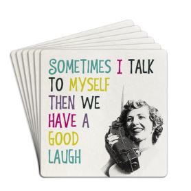 Tipsy Paper Drink Coasters Sometimes I Talk to Myself